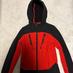 Boy’s Red and Black Water Resident soft shell Hooded Jacket